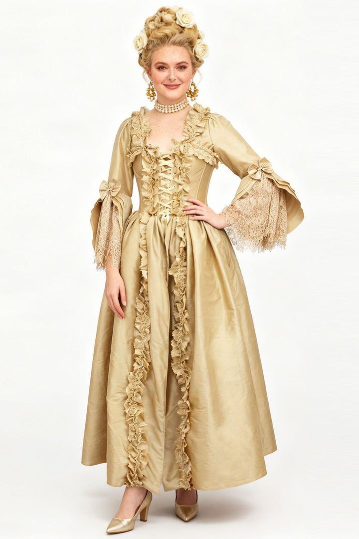 Champagne Gold Rococo Muse Corset Dress - view 4 | LUXE NOIR