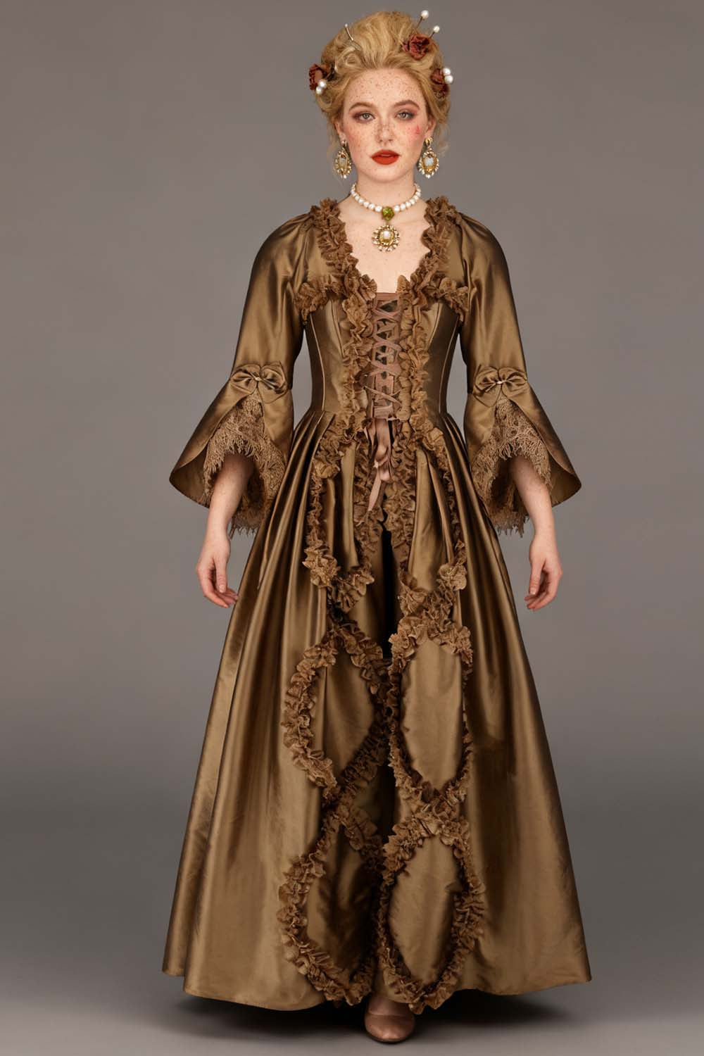Antique Gold Rococo Muse Corset Dress - view 4 | LUXE NOIR