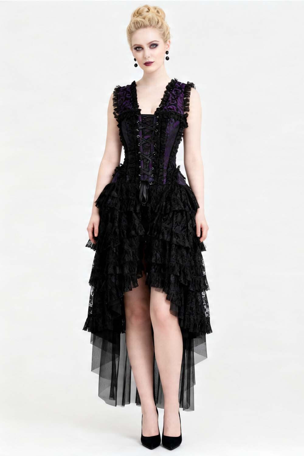 Purple Black Rococo Corset Dress
