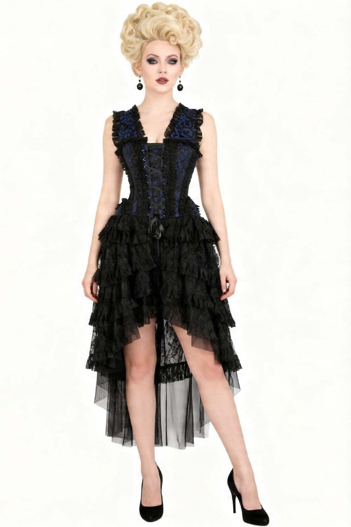 Midnight Blue Anastasia Rococo Corset Dress