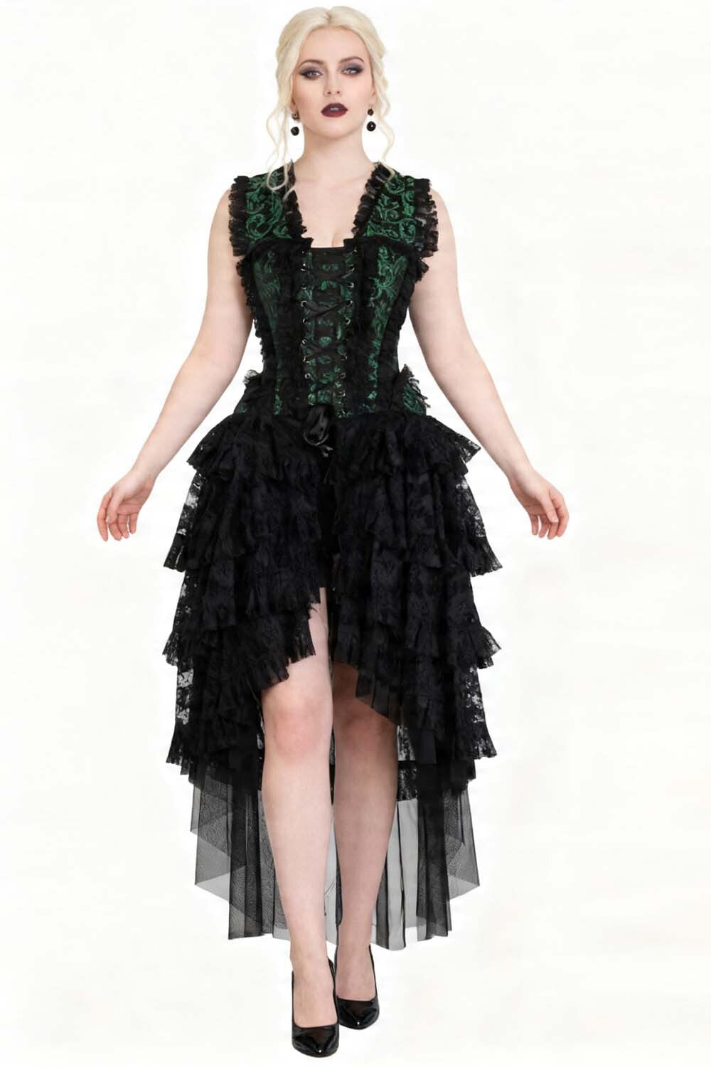 Emerald Black Anastasia Rococo Corset Dress