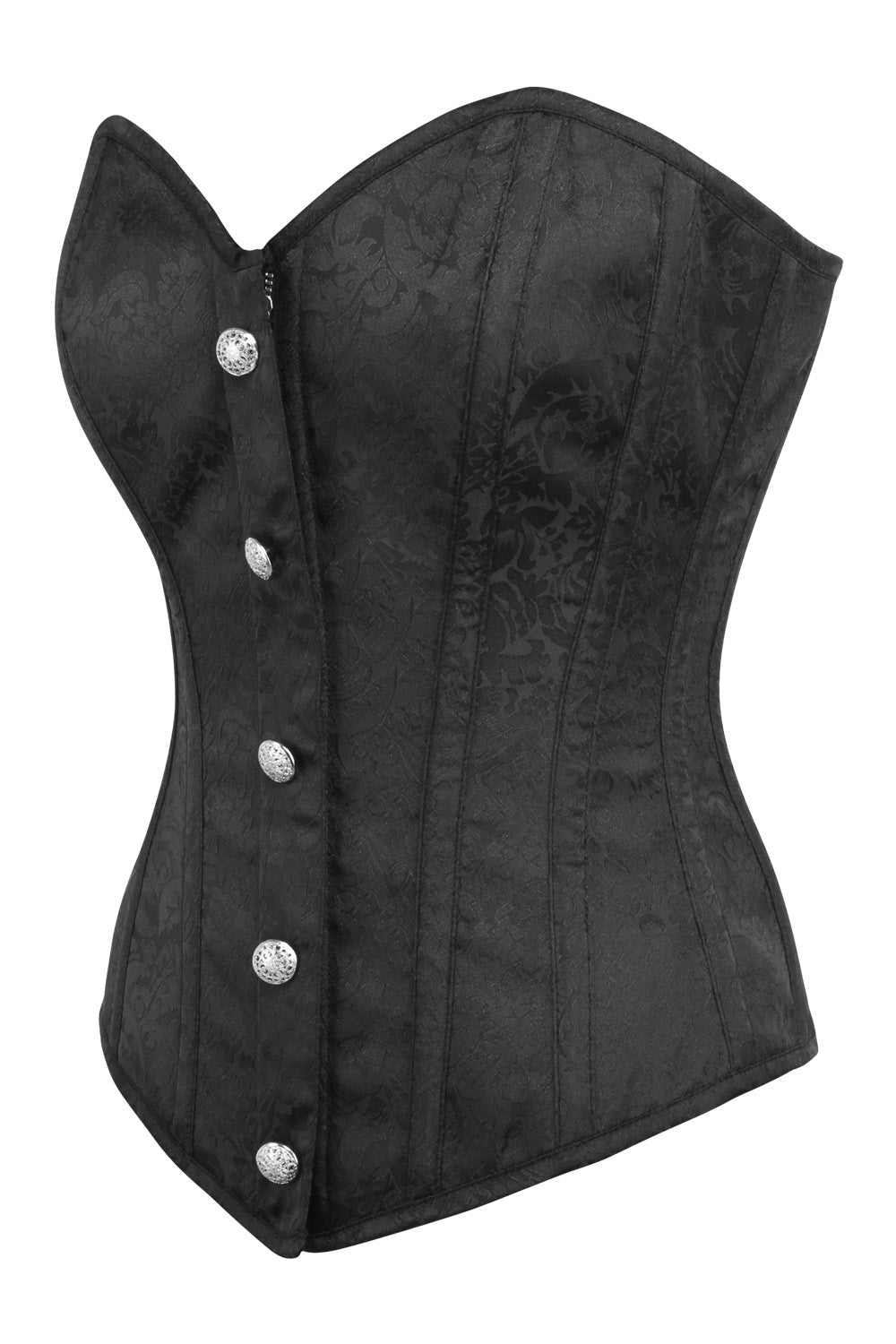 Midnight Black Hadlea Designer Button Overbust Corset