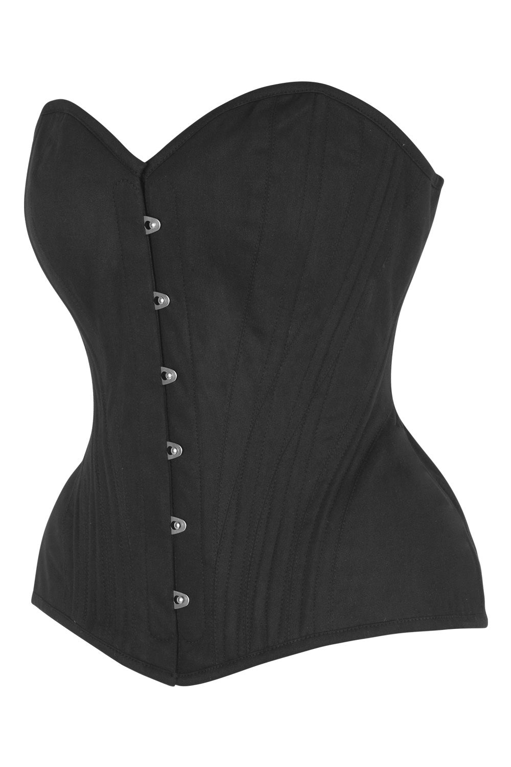 Midnight Black Novalee Overbust Cotton Steel Boned Corset
