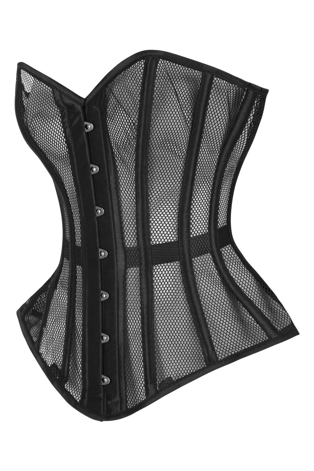 Midnight Black Navya Honeycomb Mesh Overbust Gothic Corset