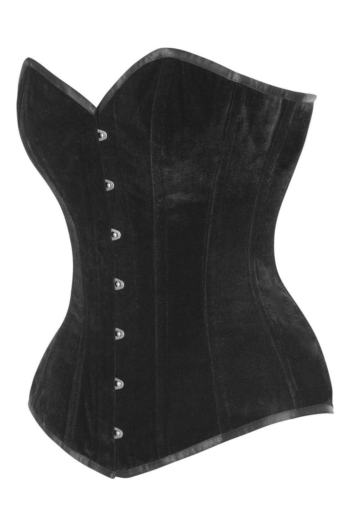 Navya Midnight Black Velvet Overbust Gothic Corset