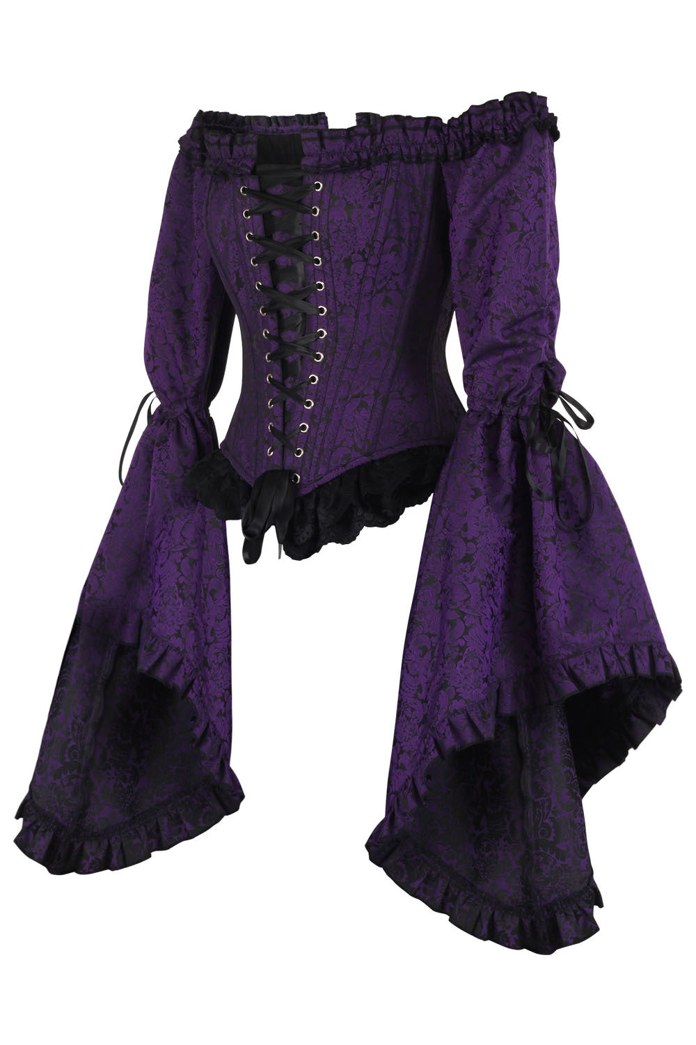 Deep Purple Yumiko Rococo Overbust Off Shoulder Corset - view 2 | LUXE NOIR