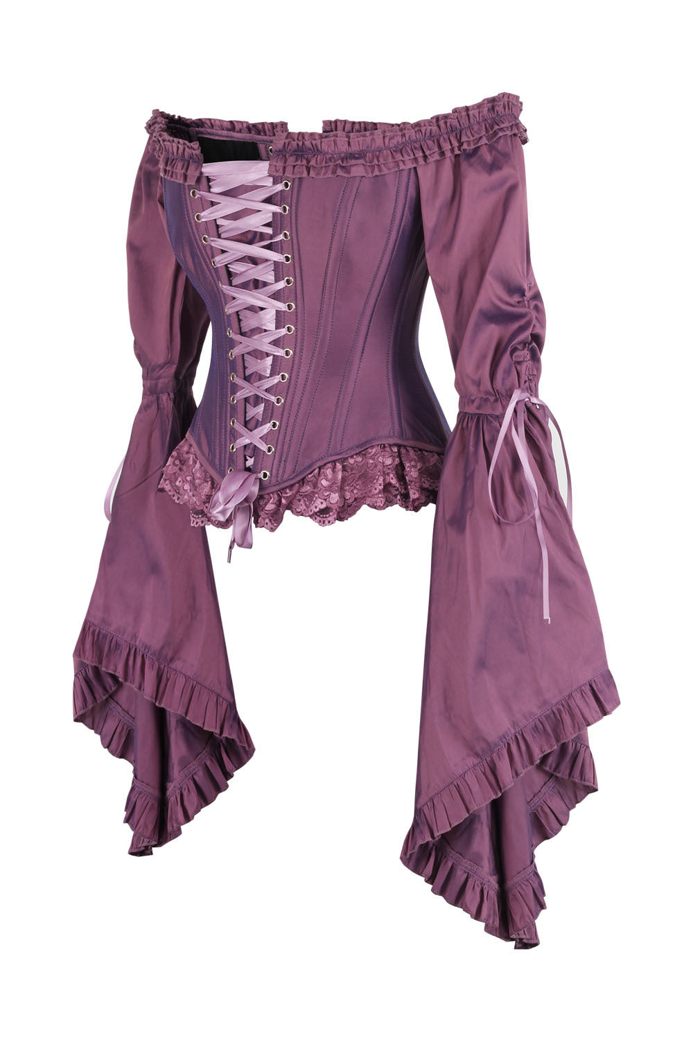 Lilac Yumiko Rococo Overbust Off Shoulder Corset - view 2 | LUXE NOIR