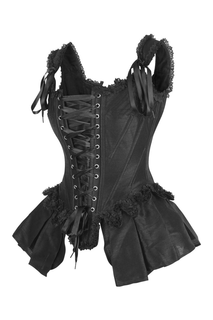 Midnight Black Lakiesha Overbust Corset with Shoulder Straps