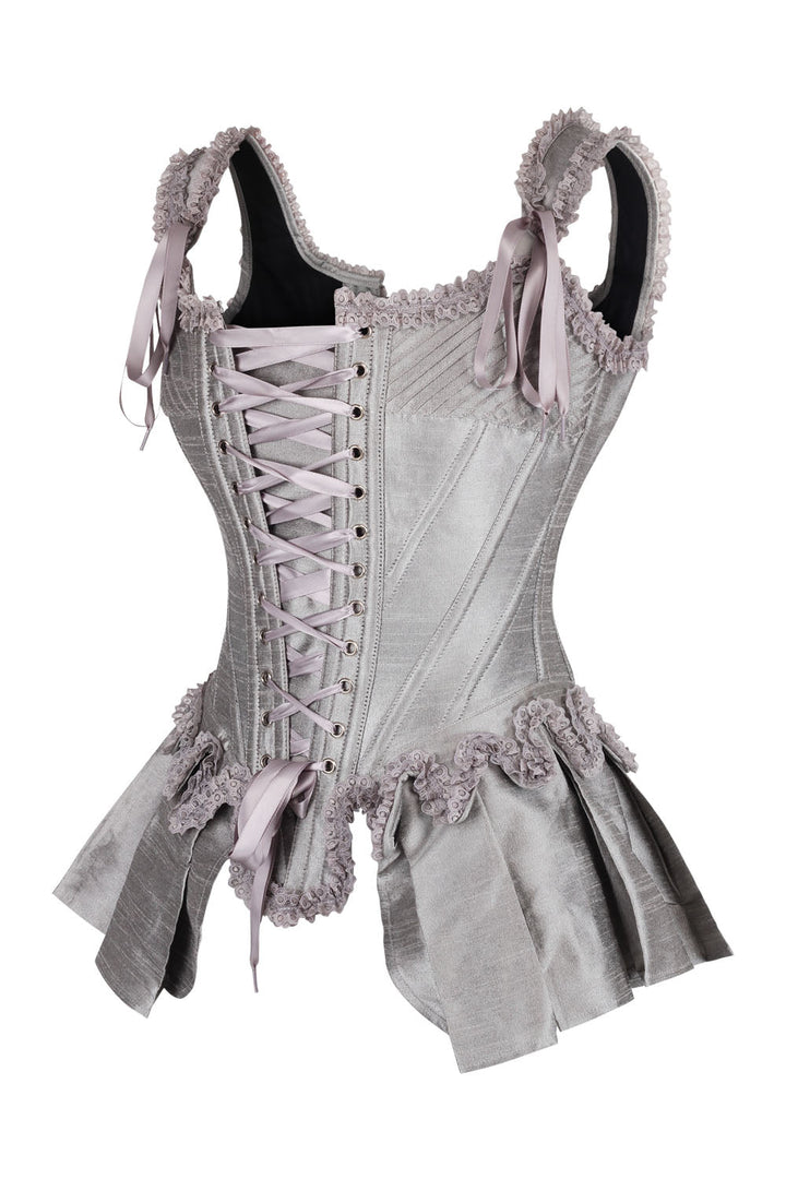 Silver Terrin Overbust Corset with Shoulder Straps