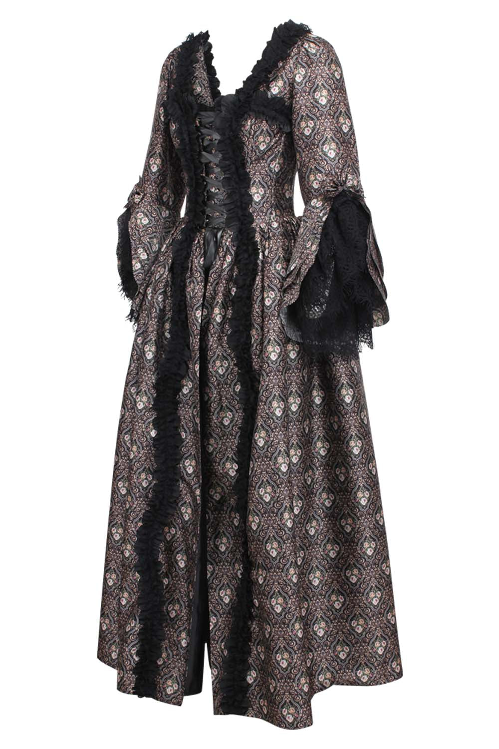 Bronze Rococo Muse Steel Boned Corset Dress - view 2 | LUXE NOIR