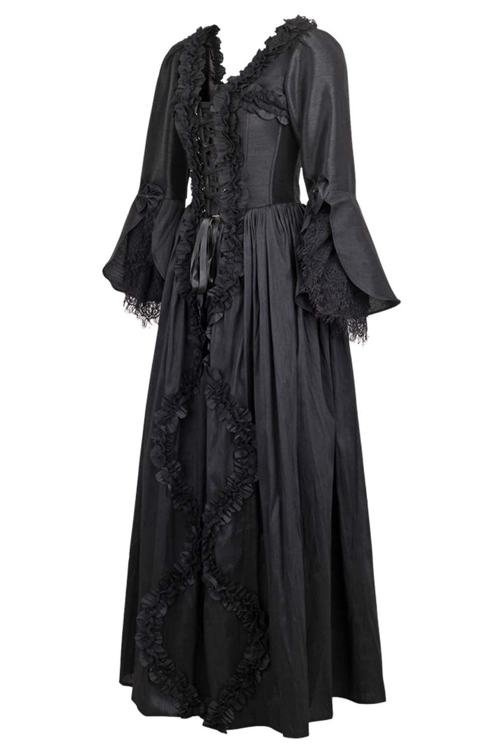 Midnight Black Rococo Muse Corset Dress - view 2 | LUXE NOIR