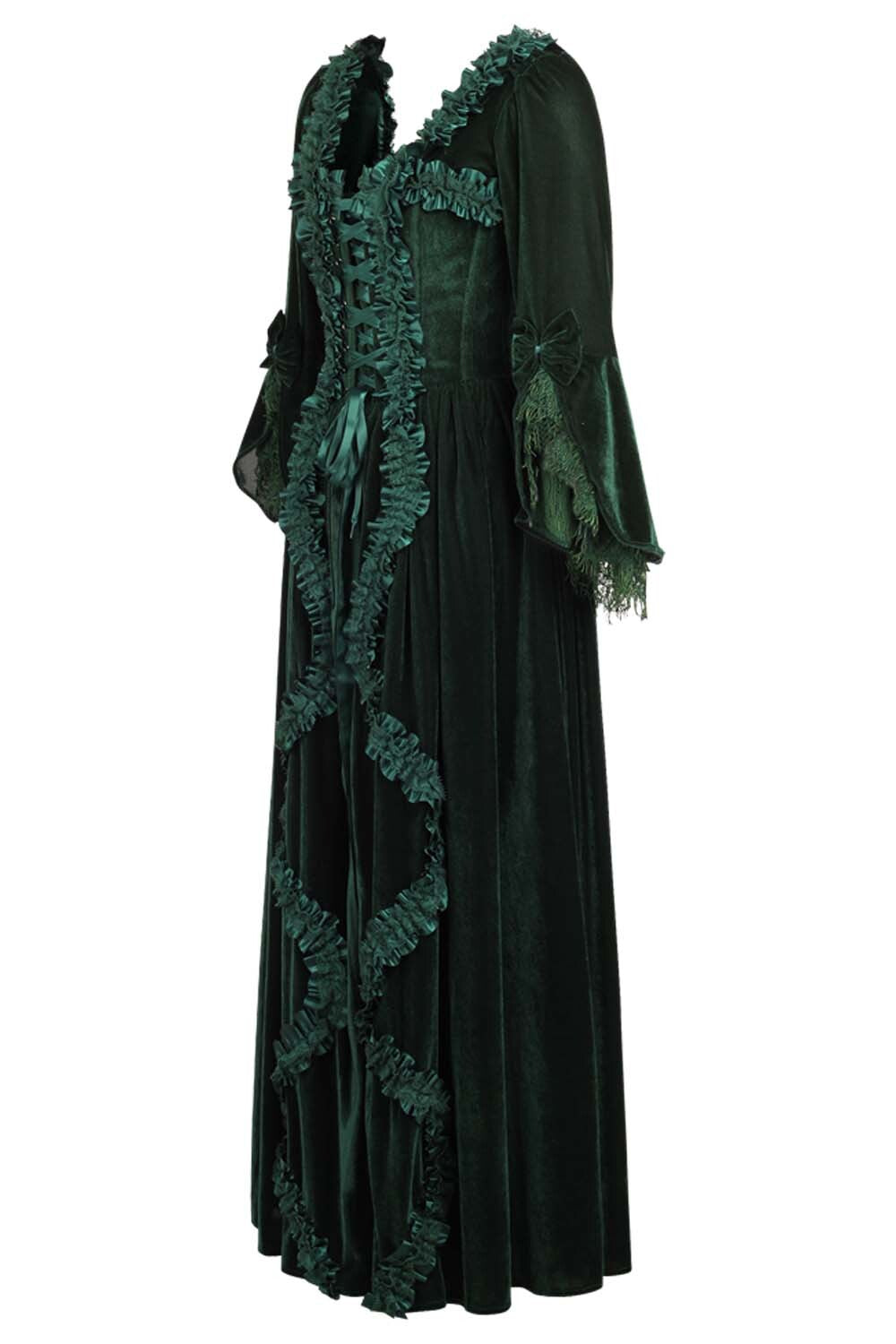 Emerald Green Rococo Muse Corset Dress - view 2 | LUXE NOIR