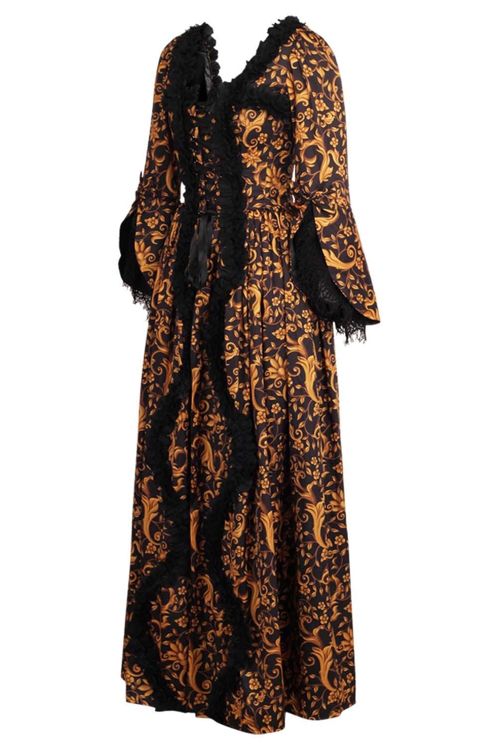 Golden Baroque Rococo Muse Corset Dress - view 2 | LUXE NOIR