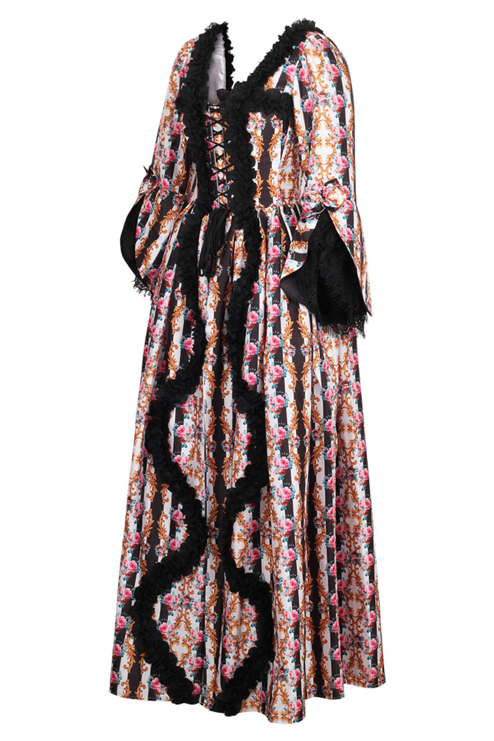 Ivory Rose Rococo Muse Corset Dress with Lace Detailing - view 2 | LUXE NOIR