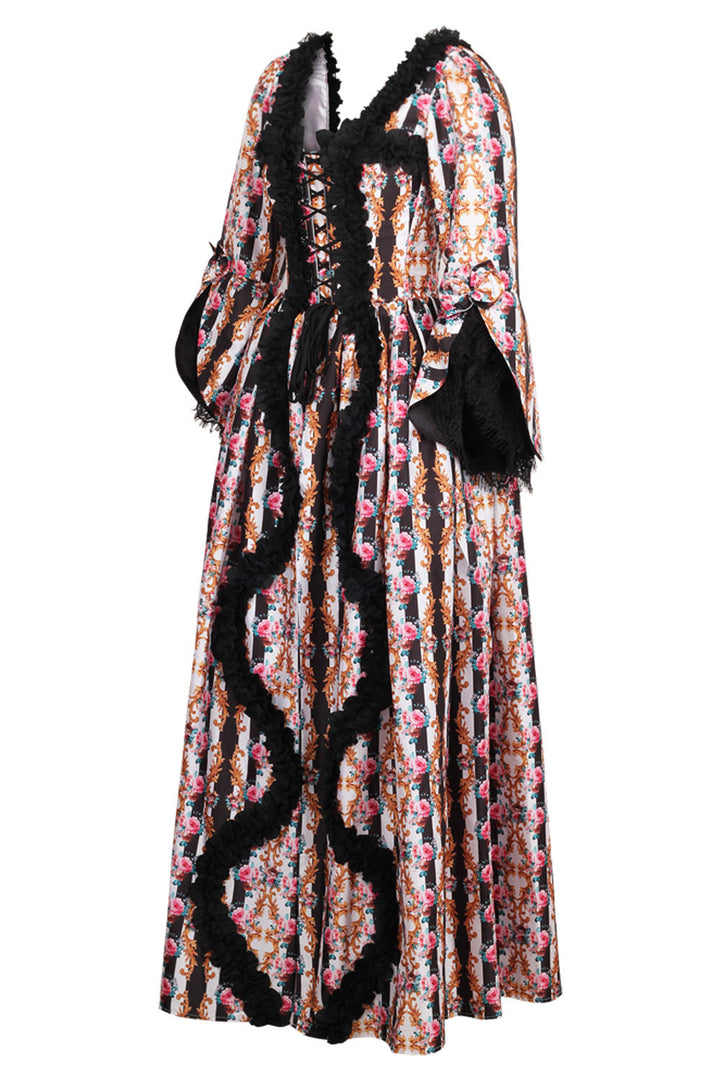 Ivory Rose Rococo Muse Corset Dress with Lace Detailing - view 2 | LUXE NOIR