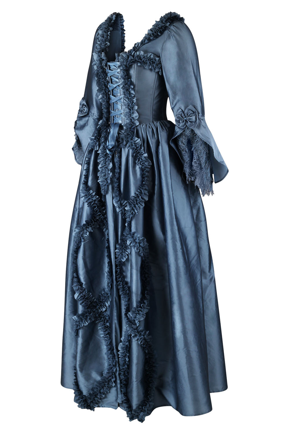 Dusty Blue Rococo Muse Corset Dress - view 2 | LUXE NOIR
