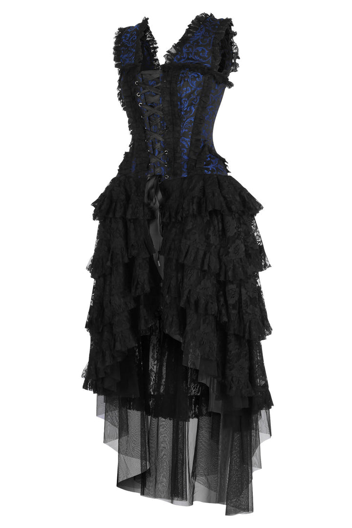 Midnight Blue Anastasia Rococo Corset Dress