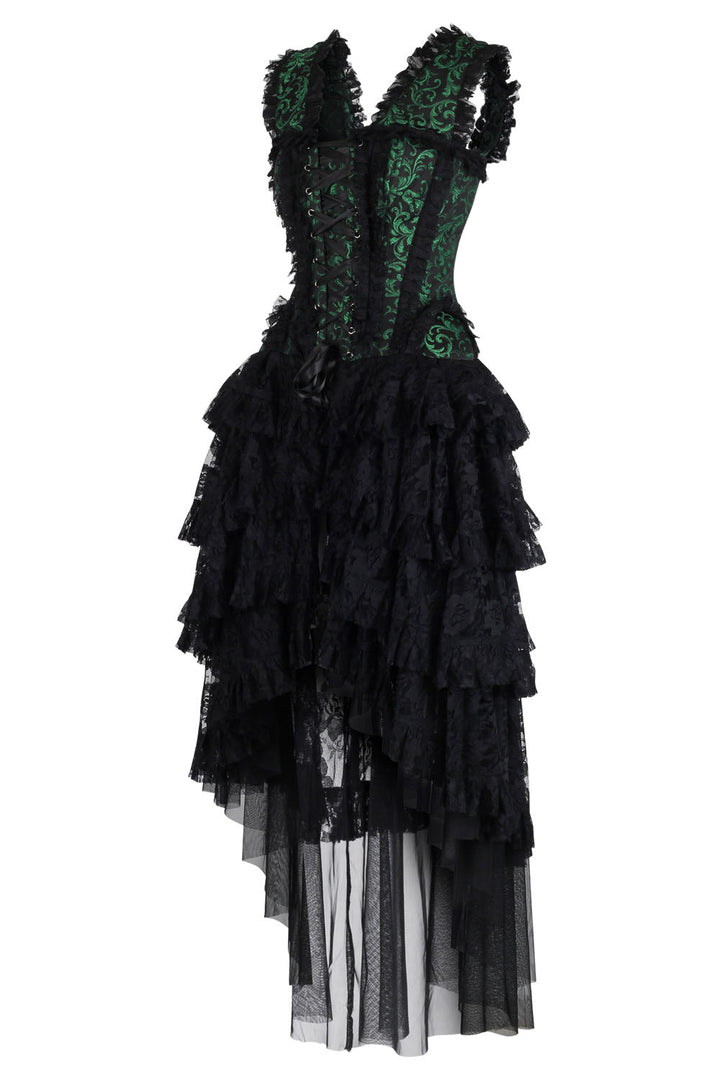 Emerald Black Anastasia Rococo Corset Dress
