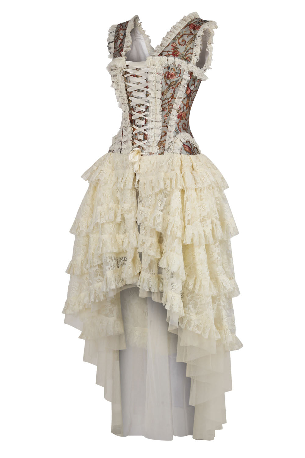 Ivory Anastasia Rococo Steel Boned Corset Dress - view 2 | LUXE NOIR