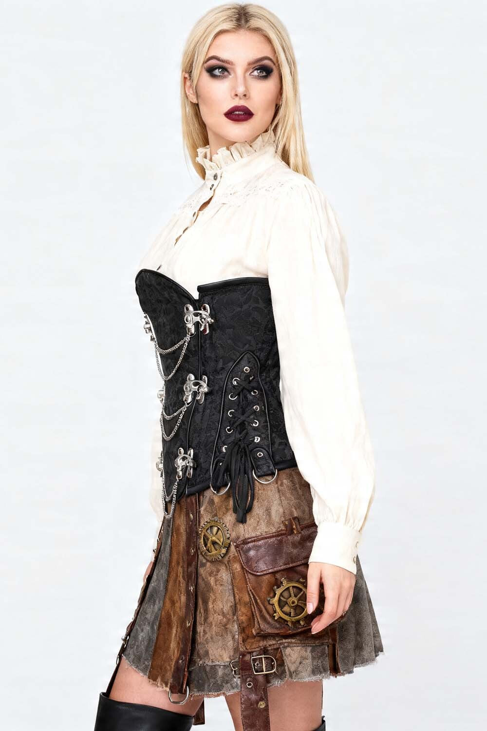 Midnight Black Yulia Underbust Corset