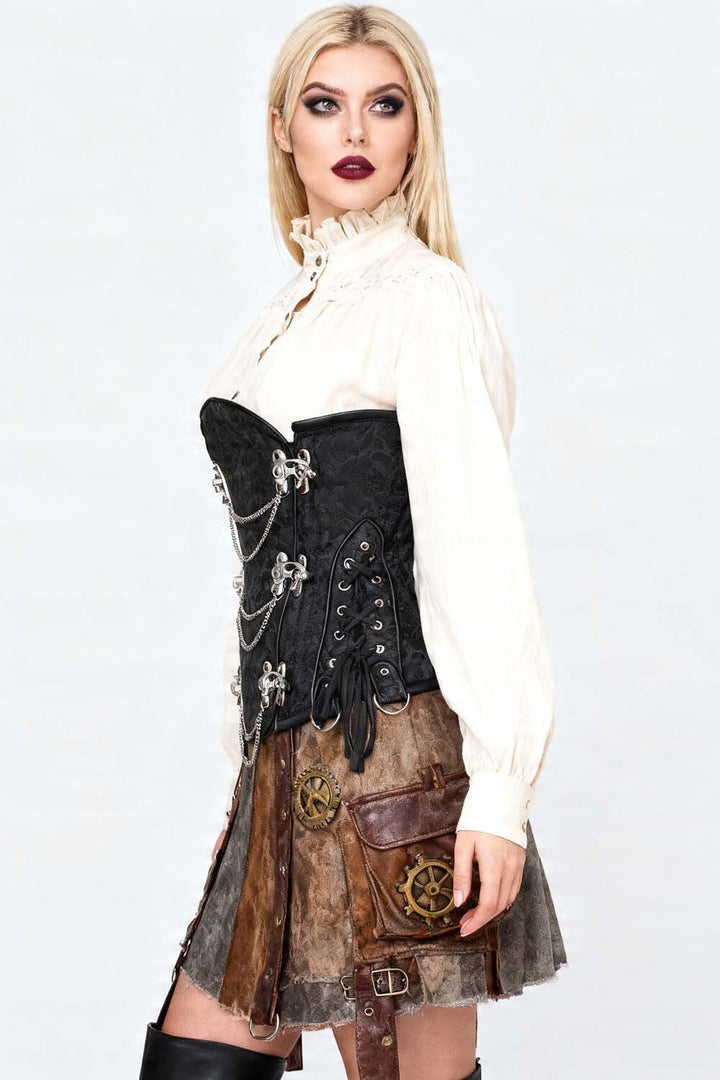 Midnight Black Yulia Underbust Corset