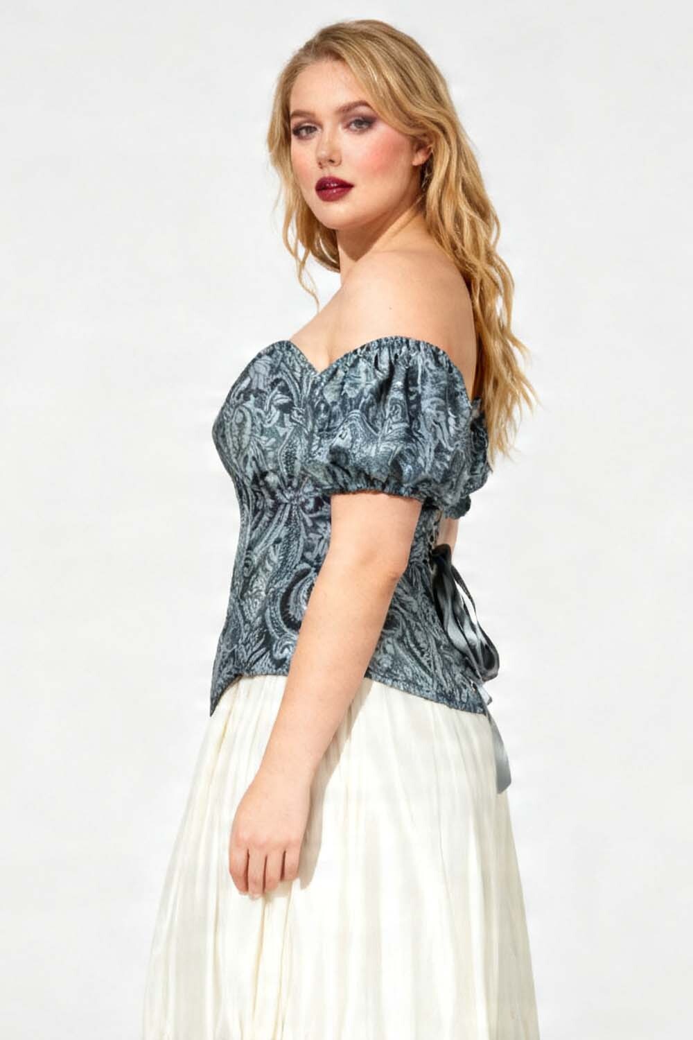 Sage Baroque Meria Overbust Corset with Detachable Sleeves