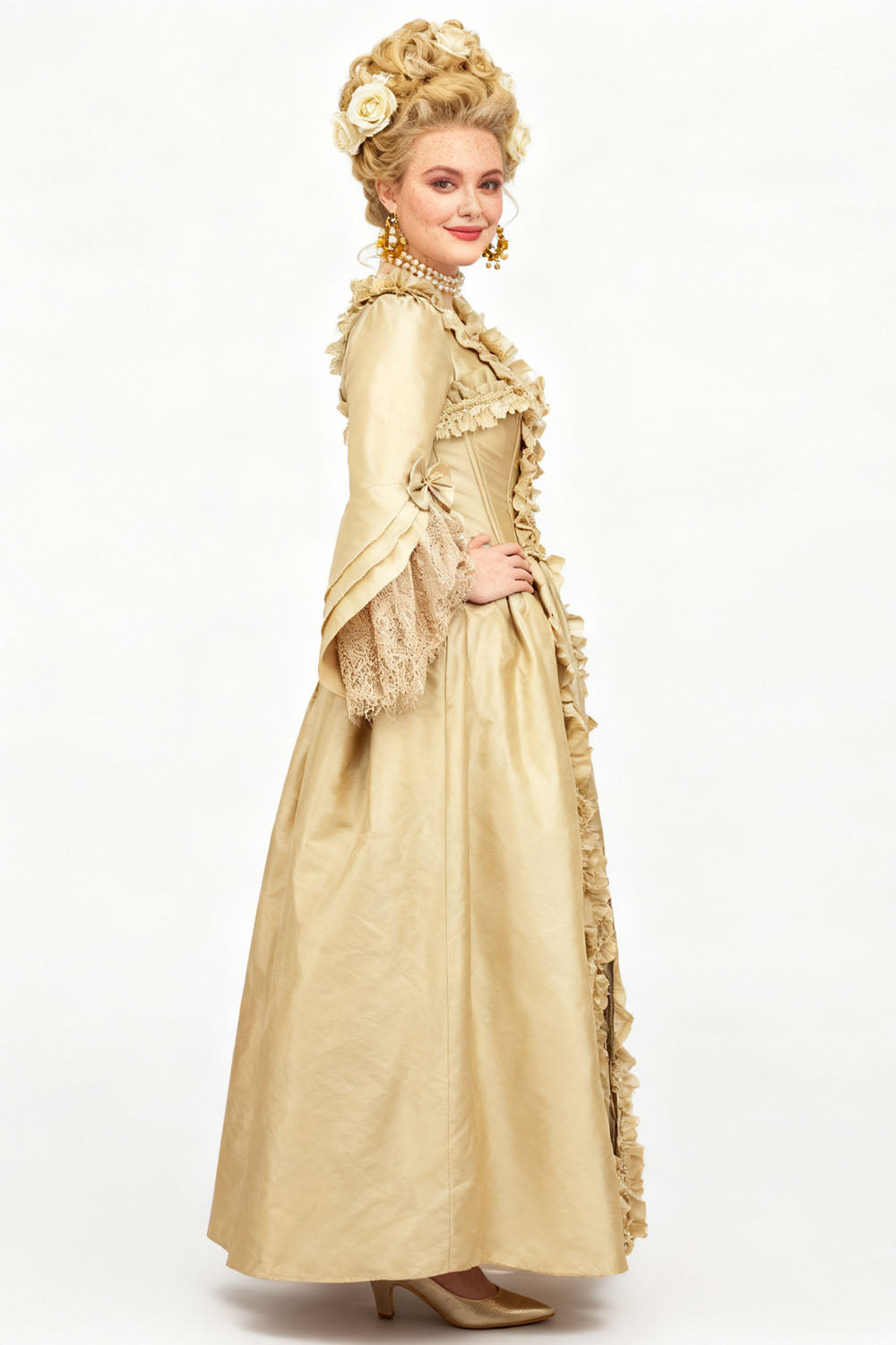 Champagne Gold Rococo Muse Corset Dress - view 5 | LUXE NOIR
