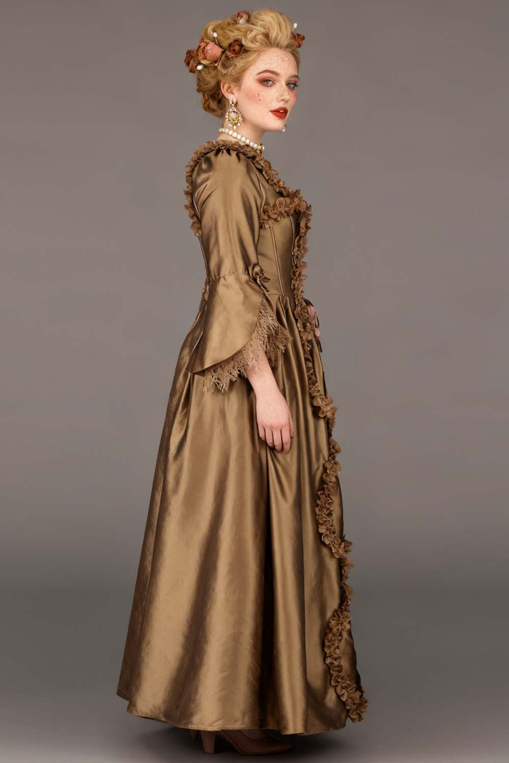 Antique Gold Rococo Muse Corset Dress - view 5 | LUXE NOIR