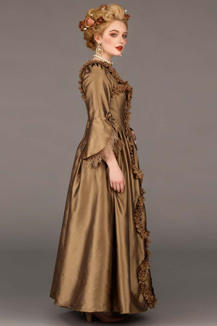 Antique Gold Rococo Muse Corset Dress - view 5 | LUXE NOIR