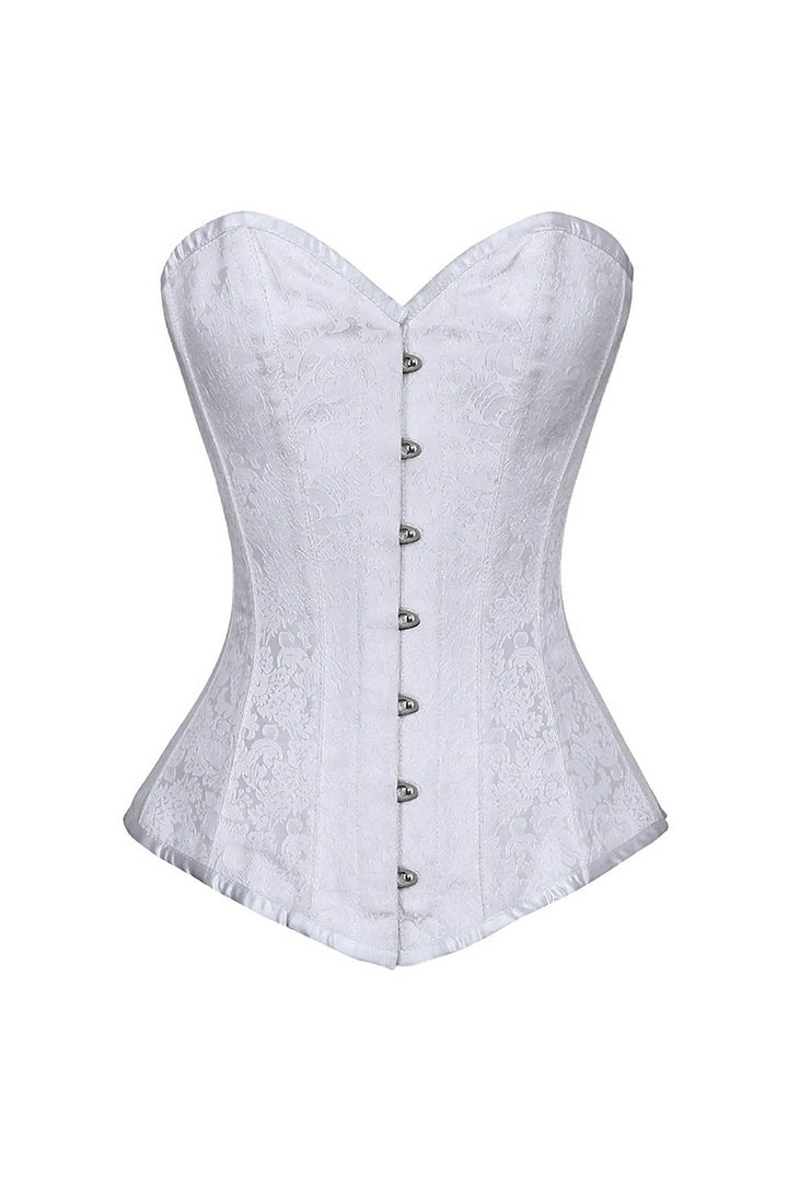 Rosemary White Brocade Gothic Corset