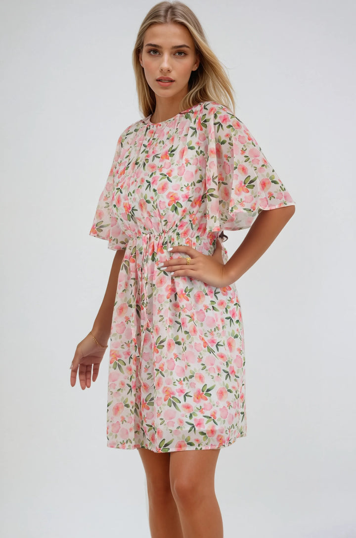 Joanna Drawstring Waist Midi Dress