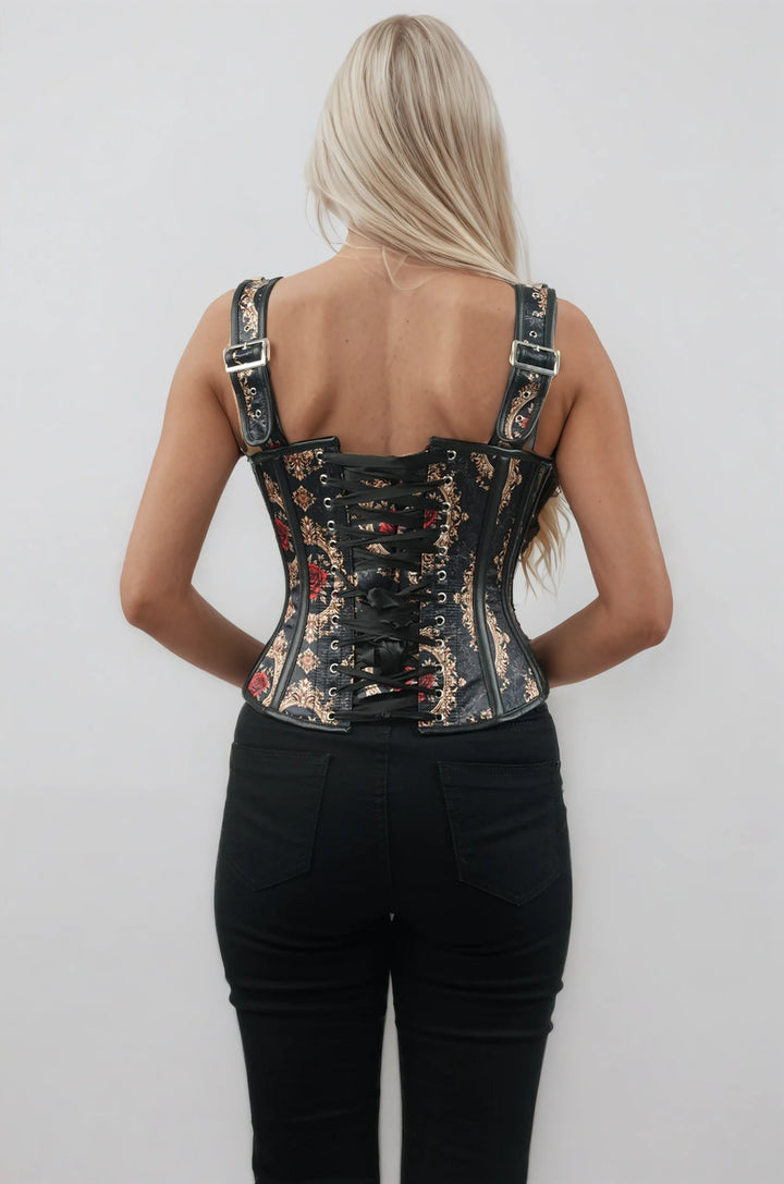 Kalyssa Victorian Rose with Gold Vine Corset