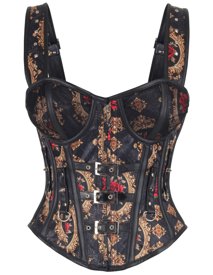 Kalyssa Victorian Rose with Gold Vine Corset