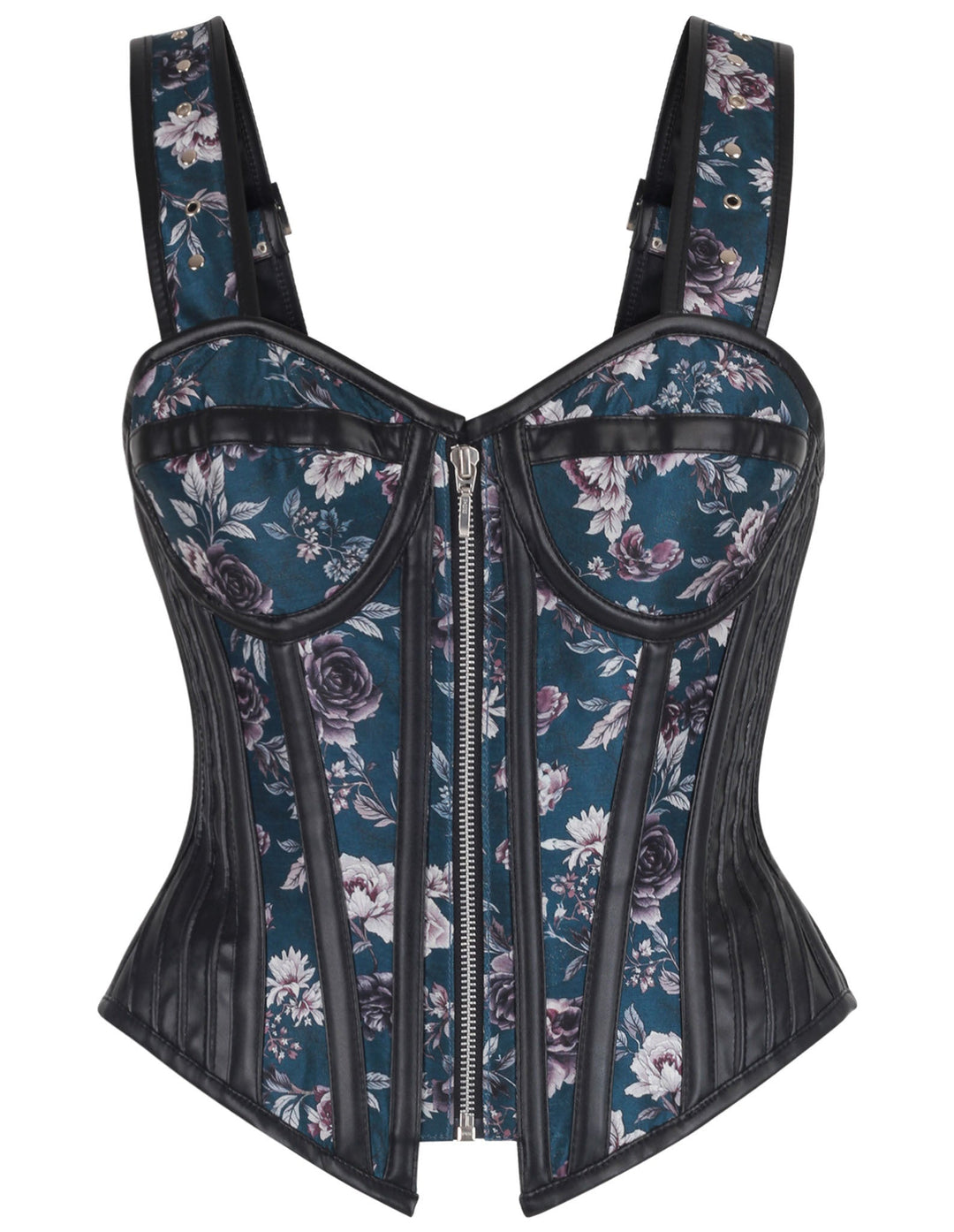 Skyelar Midnight Bloom Teal Corset