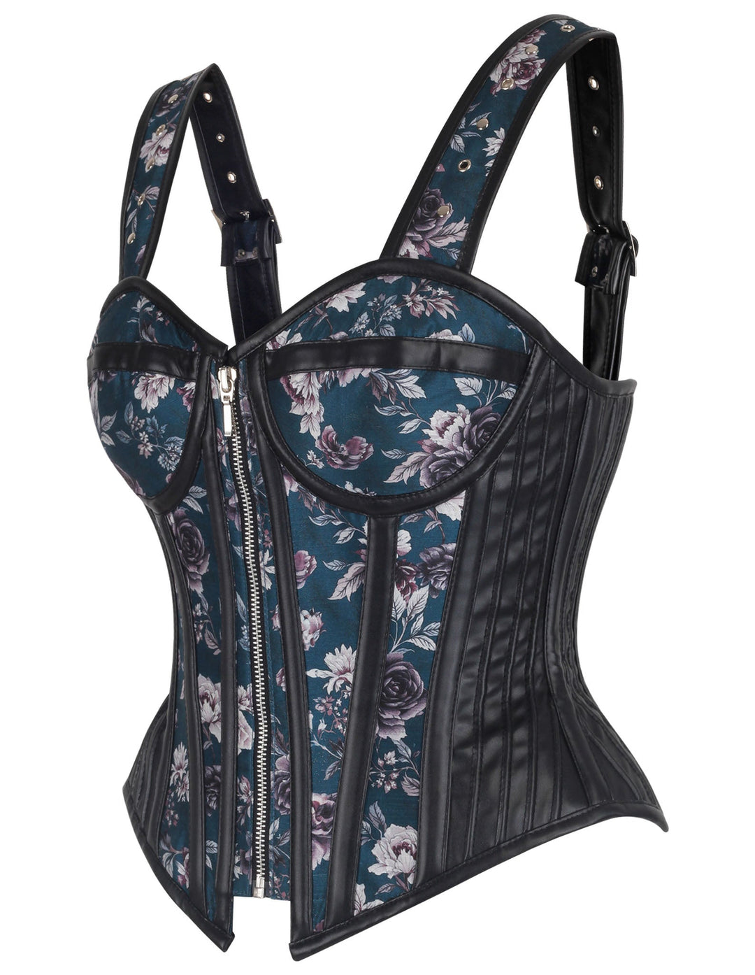 Skyelar Midnight Bloom Teal Corset