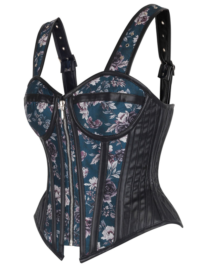 Skyelar Midnight Bloom Teal Corset