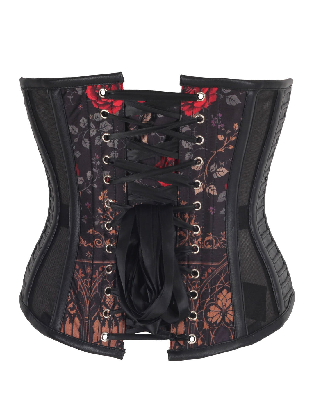 Banksy Gothic Pattern Red Rose Corset