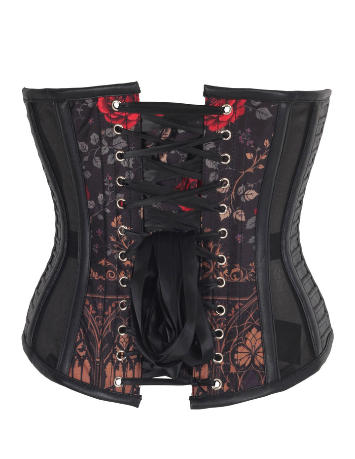 Banksy Gothic Pattern Red Rose Corset
