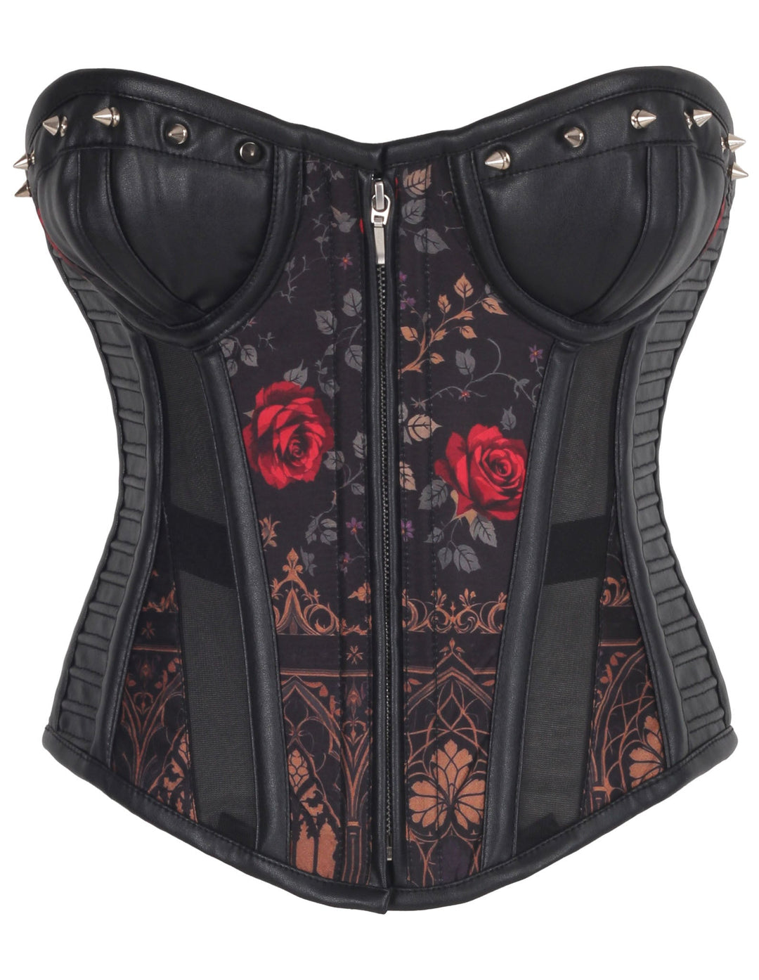 Banksy Gothic Pattern Red Rose Corset