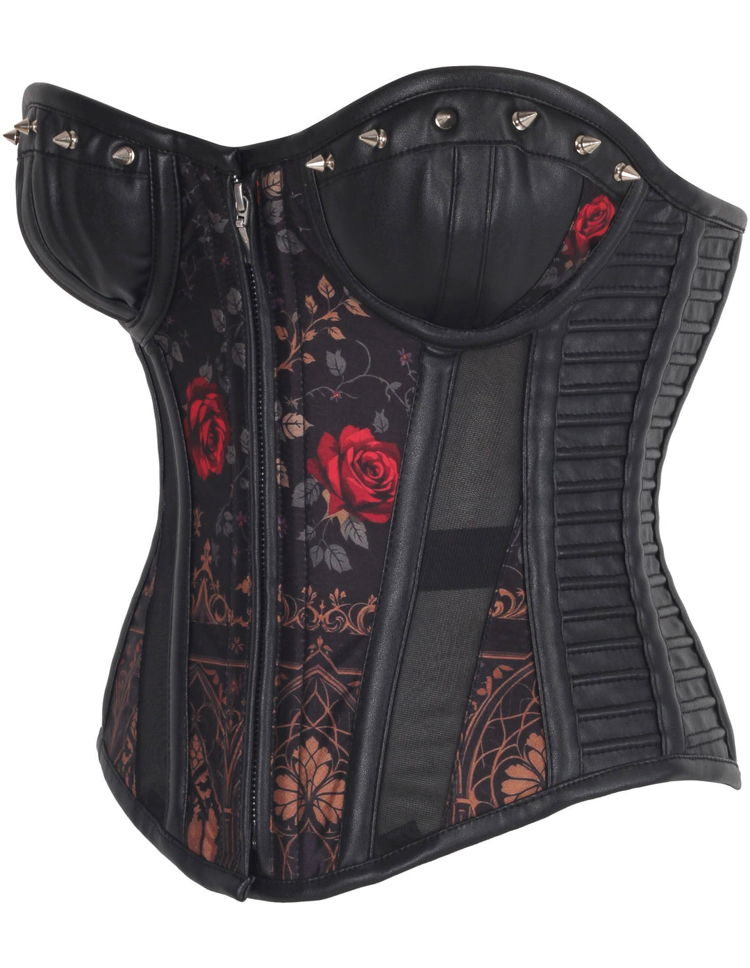 Banksy Gothic Pattern Red Rose Corset