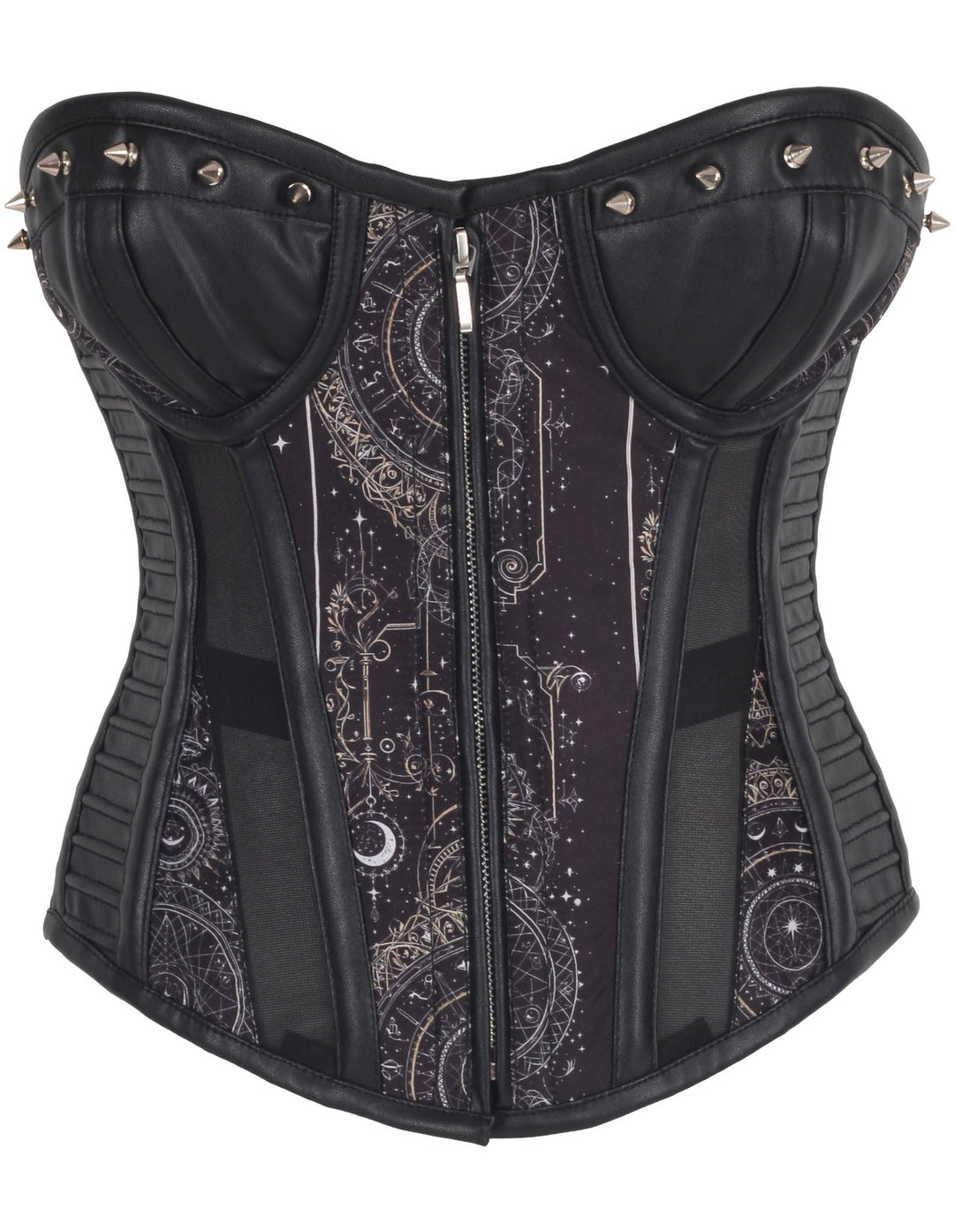 Kaylinn Gothic Zodiac Scrolls Overbust Corset