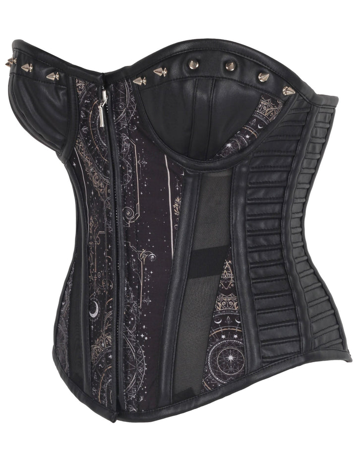 Kaylinn Gothic Zodiac Scrolls Overbust Corset