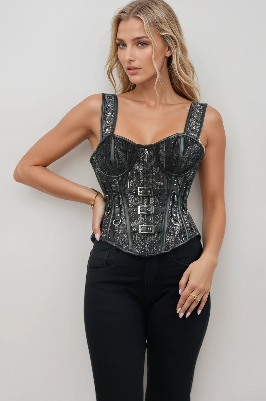 Jenai Geometry Ancient Zodiac Scrolls Corset