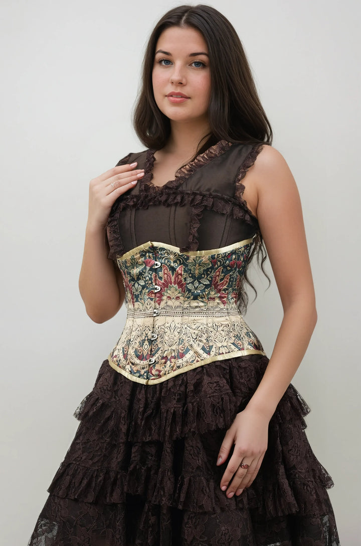 Irvina Floral Satin Underbust Corset