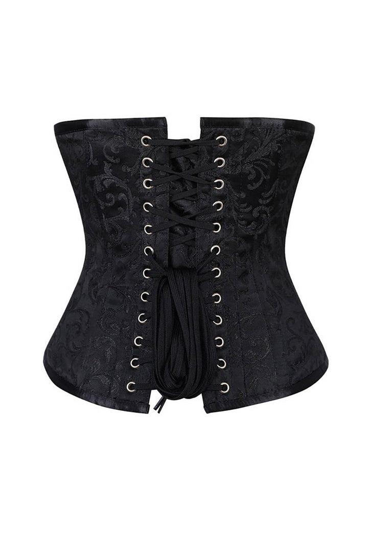 Aspen Underbust Black Brocade Corset