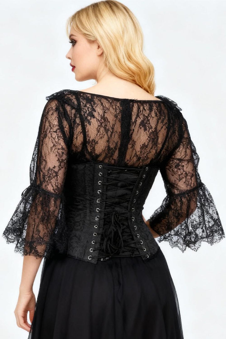 Aspen Underbust Black Brocade Corset