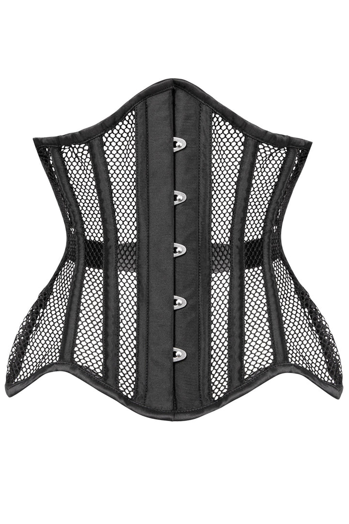 Londyn Black Underbust Mesh Curvy Corset