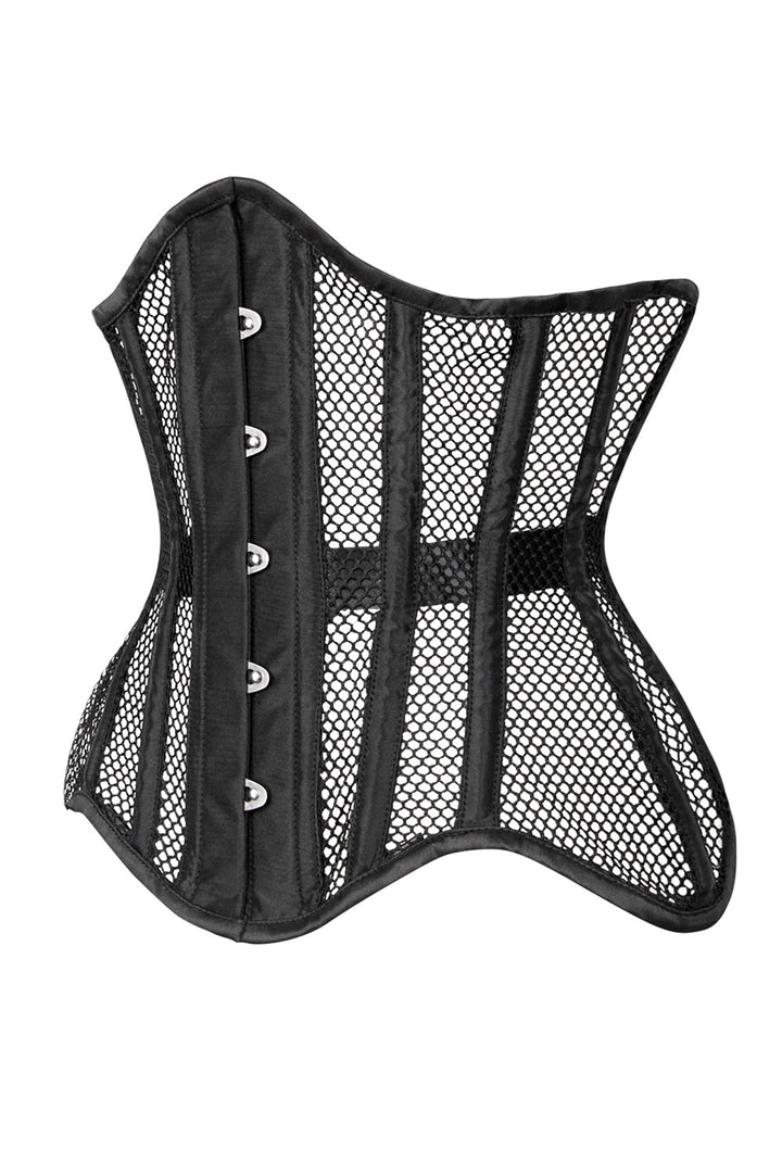 Londyn Black Underbust Mesh Curvy Corset
