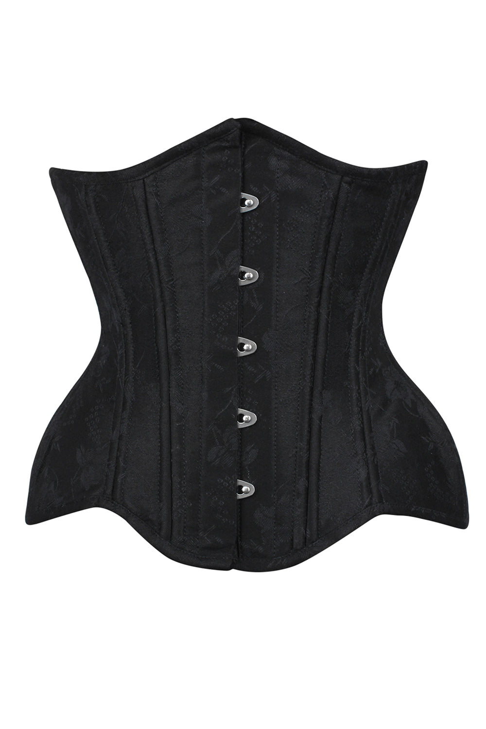 Emerie Waist Trainer Black Brocade Curvy Corset