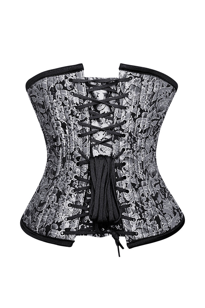 Fiona Waist Training Silver Brocade Corset